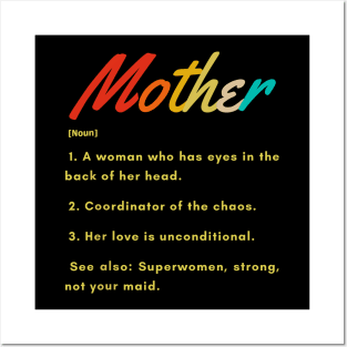 Mother Noun Definition Mom Mommy Meaning Funny Mothers DAY Posters and Art